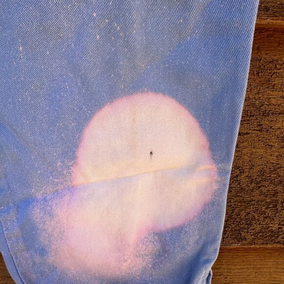 Vintage Bongo Custom High-Rise Straight Jeans With Ankle Zips Size 14 Blue & Pin - Picture 6 of 15